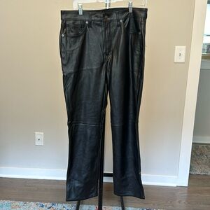 Vintage slim high rise faux leather pants